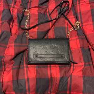 Anne Klein Black Embossed Crossbody Bag